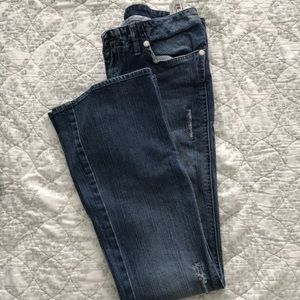 rock & republic bootcut jeans, distressed